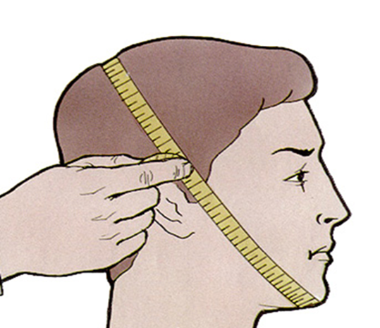 Алгоритм окружности головы. Вертикальный обхват головы противогаза ГП-7. Горизонтальный обхват головы противогаза гп7. Измерение обхватов головы для противогаза гп7. Измерение вертикального обхвата головы.